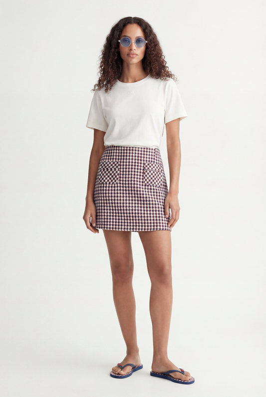 Pied De Poule 'Simple Skirt'